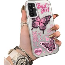 Ucuc Samsung Galaxy M13/M23 Uyumlu Sert Akrilik Arka Silikon Kenar Lens Koruma Kılıf