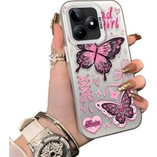 Ucuc Realme Note 50 Uyumlu Sert Akrilik Arka Silikon Kenar Lens Koruma Kılıf