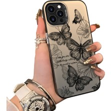 Ucuc iPhone 15 Pro Uyumlu Sert Akrilik Arka Silikon Kenar Lens Koruma Kılıf