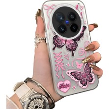 Ucuc Vivo X200 Pro Uyumlu Sert Akrilik Arka Silikon Kenar Lens Koruma Kılıf