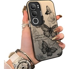 Ucuc Vivo Y19S 4G/Y19S Pro Uyumlu Sert Akrilik Arka Silikon Kenar Lens Koruma Kılıf
