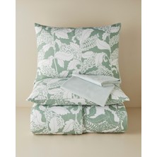 English Home Gentle Swirl Kolay Ütülenir Çarşaflı Çift Kişilik Nevresim Takımı 200x220 cm Yeşil