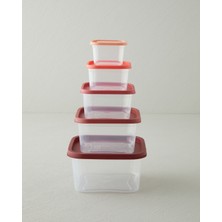 English Home Keep Me Plastik 5'li Saklama Kabı 160-300-500-885-1500 ml Turuncu