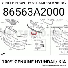 MOBIS Hyundai Tucson 2019-2020 N-Line (Piano Black) Ön Tampon Panjuru Oem No (86561D7700)