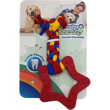 Eurodog Euro Dog Plus Yıldız Şekilli Köpek Diş Kaşıma İpi Kırmızı 14,5 Cm
