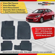 Hyundai Accent Blue Paspas Araca Özel 2011 - 2018 Arası Için Derin Havuzlu Paspas Bosse North Serisi