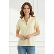 Polo Yaka Kol ve Yakası Biyeli T-Shirt