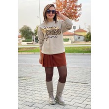 Zincir Aksesuarlı Yan Pileli Etek
