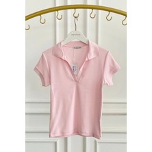 Polo Yaka Kol ve Yakası Biyeli T-Shirt