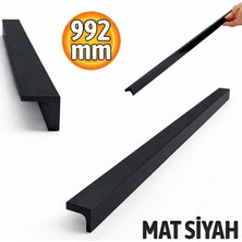Badem10 Lada Düz Mat Siyah Mobilya Kulp 992 mm Uzun Çekmece Dolap Kapak Kulpu Modern Şık Tasarım