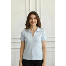 Polo Yaka Kol ve Yakası Biyeli T-Shirt