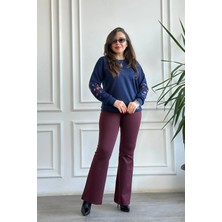 Ispanyol Paça Çelik Örme Tayt Pantolon