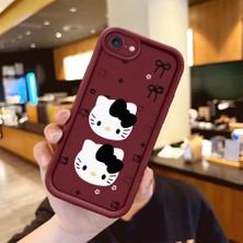 Ucuc iPhone 7/8/se 2020 2022 Uyumlu Darbeye Dayanıklı Kamera Korumalı Bordo Silikon Baskı Desenli Kılıf