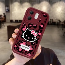 Ucuc Infinix Hot 50I/SMART 9 Uyumlu Darbeye Dayanıklı Kamera Korumalı Bordo Silikon Baskı Desenli Kılıf