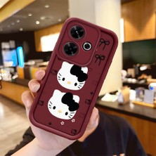 Ucuc Xiaomi Poco M6 4g Uyumlu Darbeye Dayanıklı Kamera Korumalı Bordo Silikon Baskı Desenli Kılıf