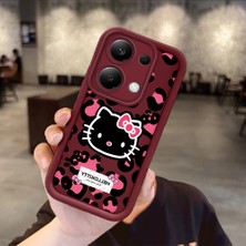 Ucuc Xiaomi Redmi Note 14S Uyumlu Darbeye Dayanıklı Kamera Korumalı Bordo Silikon Baskı Desenli Kılıf