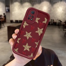 Ucuc Xiaomi Redmi Note 11 Pro 4g Uyumlu Darbeye Dayanıklı Kamera Korumalı Bordo Silikon Baskı Desenli Kılıf