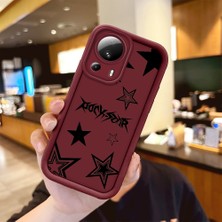 Ucuc Xiaomi 13 Lite Uyumlu Darbeye Dayanıklı Kamera Korumalı Bordo Silikon Baskı Desenli Kılıf