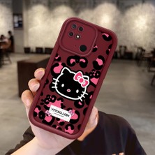 Ucuc Xiaomi Redmi 10C Uyumlu Darbeye Dayanıklı Kamera Korumalı Bordo Silikon Baskı Desenli Kılıf