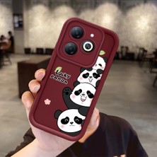 Ucuc Infinix Smart 8/smart 8 Pro Uyumlu Darbeye Dayanıklı Kamera Korumalı Bordo Silikon Baskı Desenli Kılıf