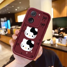 Ucuc Xiaomi Redmi K60 Ultra Uyumlu Darbeye Dayanıklı Kamera Korumalı Bordo Silikon Baskı Desenli Kılıf