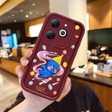 Ucuc Tecno Spark 20/20C/GO 2024 Uyumlu Darbeye Dayanıklı Kamera Korumalı Bordo Silikon Baskı Desenli Kılıf