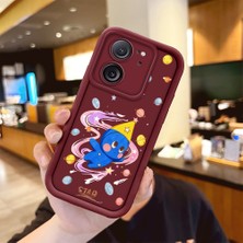 Ucuc Xiaomi Redmi K60 Ultra Uyumlu Darbeye Dayanıklı Kamera Korumalı Bordo Silikon Baskı Desenli Kılıf