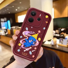 Ucuc Xiaomi Redmi Note 14 4g Uyumlu Darbeye Dayanıklı Kamera Korumalı Bordo Silikon Baskı Desenli Kılıf