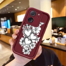 Ucuc Xiaomi 13T PRO/13T Uyumlu Darbeye Dayanıklı Kamera Korumalı Bordo Silikon Baskı Desenli Kılıf