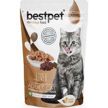 Bestpet Pouch Jelly Ciğerli Etli Kedi Yaş Maması 85 Gr