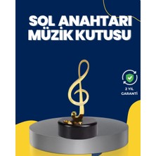 Marsilyan Altın Sol Anahtarı Müzik Kutusu Döner Mekanizmalı