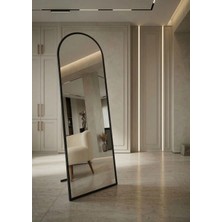 Ersan Dizayn Siyah Metal Çerçeve Oval Ayaklı Boy Aynası 50X160