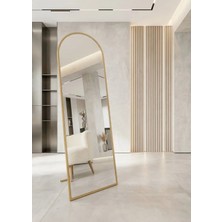 Ersan Dizayn Gold Metal Çerçeve Oval Ayaklı Boy Aynası 50X160