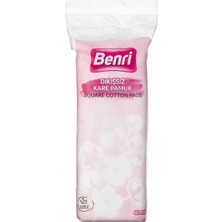 Benri Dikişsiz Kare Pamuk 80'li Yumuşak Dokulu Makyaj Temizleme Mendilleri Hassas Ciltler İçin