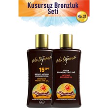 Eda Taşpınar Yoğun Bronzlaştırıcı Yağ SPF 0 & Bronzlaştırıcı Koruyucu SPF 15 ( 2 X 200 ml)