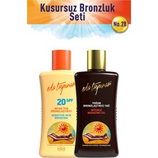 Eda Taşpınar Beyaz Ten Bronzlaştırıcı SPF 20 & Yoğun Bronzlaştırıcı Yağ SPF 0 (200 ml X 2 Çeşit)