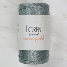 Macrame Sparkle Simli Yeşili El Örgü Ipi - R
