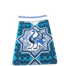 Develi Kese 1973 Tavus Kuşu Çini Baskılı Hamam & Banyo Kesesi Orta Sertlikte Kullanıma Uygun