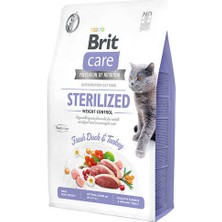 Brit Care Sterilised Ördek ve Hindi Tahılsız Süper Premium Kedi Maması 2 kg Kümes Hayvanı Tat
