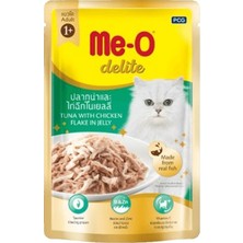‎Me-O Me-O Delite Pouch Tavuklu ve Ton Balıklı Kedi Konservesi 70 Gr