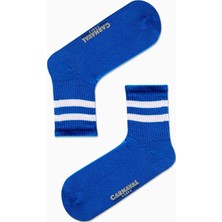 Carnaval Socks Mavi Beyaz Şeritli Desenli Renkli Spor Çorap