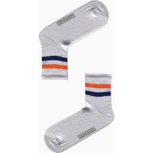 Carnaval Socks Turuncu Mavi Şeritli Desenli Renkli Spor Çorap