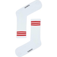 Carnaval Socks Uzun Kırmızı Şerit Desenli Renkli Çorap