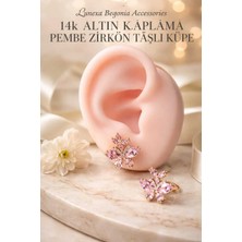 Begonia Accessories Vip Çelik Altın Kaplama Paslanmaz Kararmaz Alerji Yapmaz Zirkon Taş Minimal Figürlü Çivi Halka Küpe