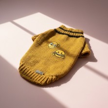 Lady Fify Kedi ve Köpek Için Hardal Rengi Smiley Kazak