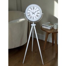 Mey İthalat Mey Ithalat® Roma Rakamlı Beyaz Tripod Ayaklı Saat