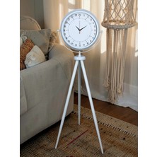Mey İthalat Mey Ithalat® Beyaz 24 Saat Göstergeli Tripod Ayaklı Saat