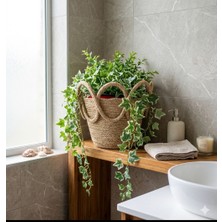 Bayram Taşçıoğlu Home Desing Midi Boy,bambu Görünümlü Hasır Sepet Saksılık.hediyelik Sepet,takı, Toka Sepeti.düzenleyici Sepet