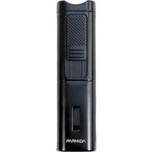 Cohiba Parmida Siyah Deri Kaplamalı Üç Torch Puro Çakmak PCM0982