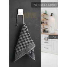 Jet's Home Yapışkanlı 2\'li Askılık Paslanmaz Havluluk Metal Gri